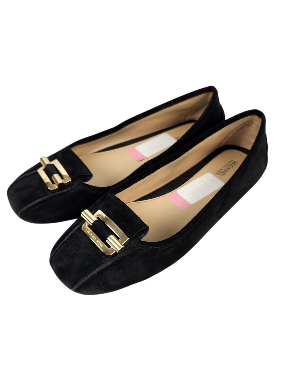 MICHAEL Michael Kors Gloria Black Suede Ballet Flats Womens Size 10